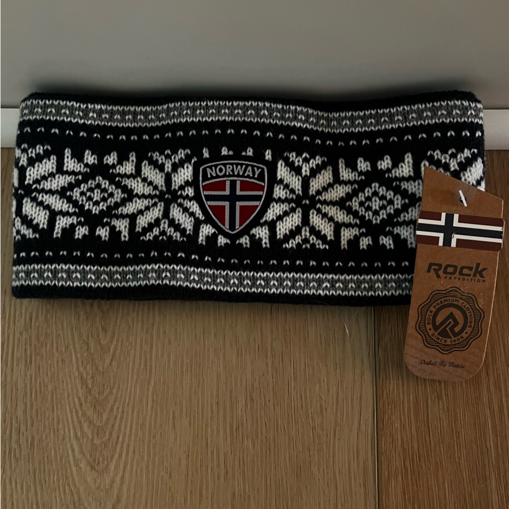 Norway Knit Headband - Navy & White